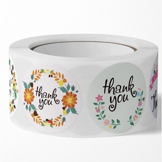 500 stickers dán cám ơn hình hoa 1