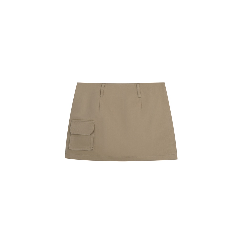 TATICHU - Chân váy ngắn kaki túi hộp - Pocket Low Rise Micro Skirt