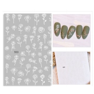 sticker hoa hồng trắng đen