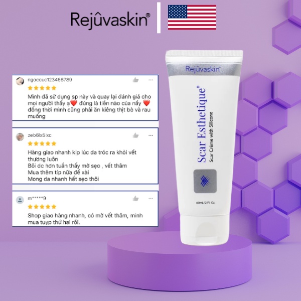 Kem Scar Esthetique xóa mờ Sẹo Thâm, Sẹo Rỗ, Sẹo Lõm của Rejuvaskin Hoa Kỳ