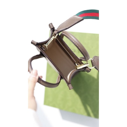 Túi đeo chéo G.C ToTe logo to sz20cm viền da nâu fullbox nam châm xịn sò