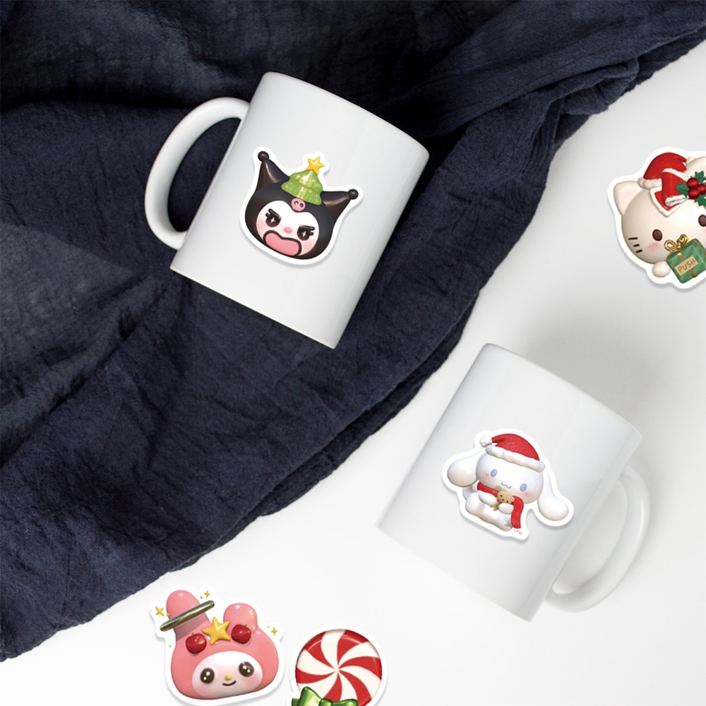 SANRIO Bộ 62 Miếng Dán PVC Hình Kuromi My Melody Hello Kitty Cinnamoroll Đáng Yêu Cho Bé