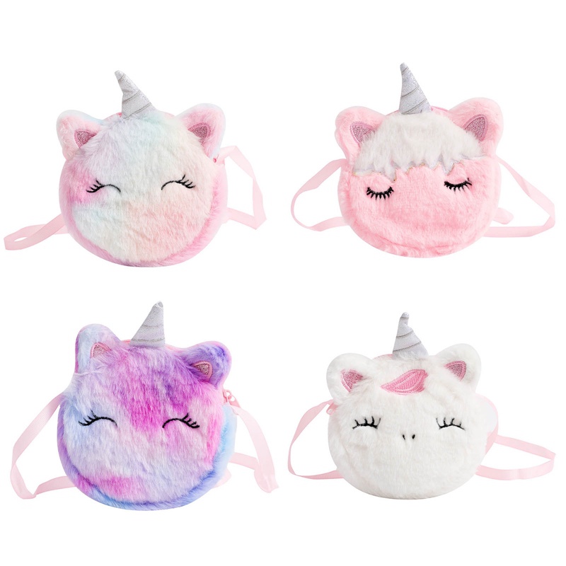 Túi Đeo Chéo Hình Kỳ Lân Hoạt Hình Xinh Xắn Dành Cho Bé