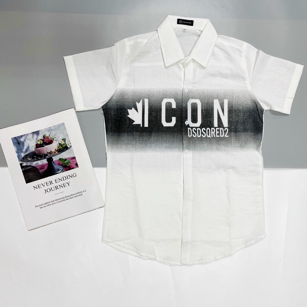 Áo sơ mi nam tay ngắn vải đũi hàn chất mềm mịn ép 3D mẫu mới 3 màu HOT TREND cao cấp-AHFASHION