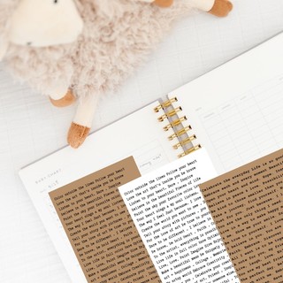 Sticker tiếng anh tự cắt trang trí bullet journal kraft trắng HXGS
