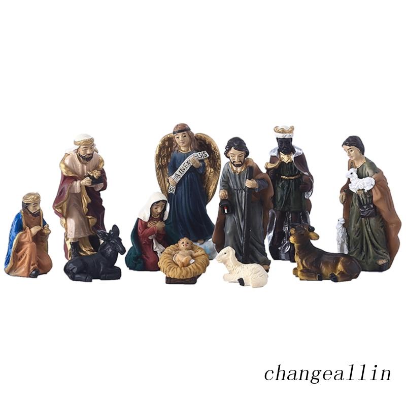 Set 11 Tượng Chúa Giêsu Mini Trang Trí Giáng Sinh