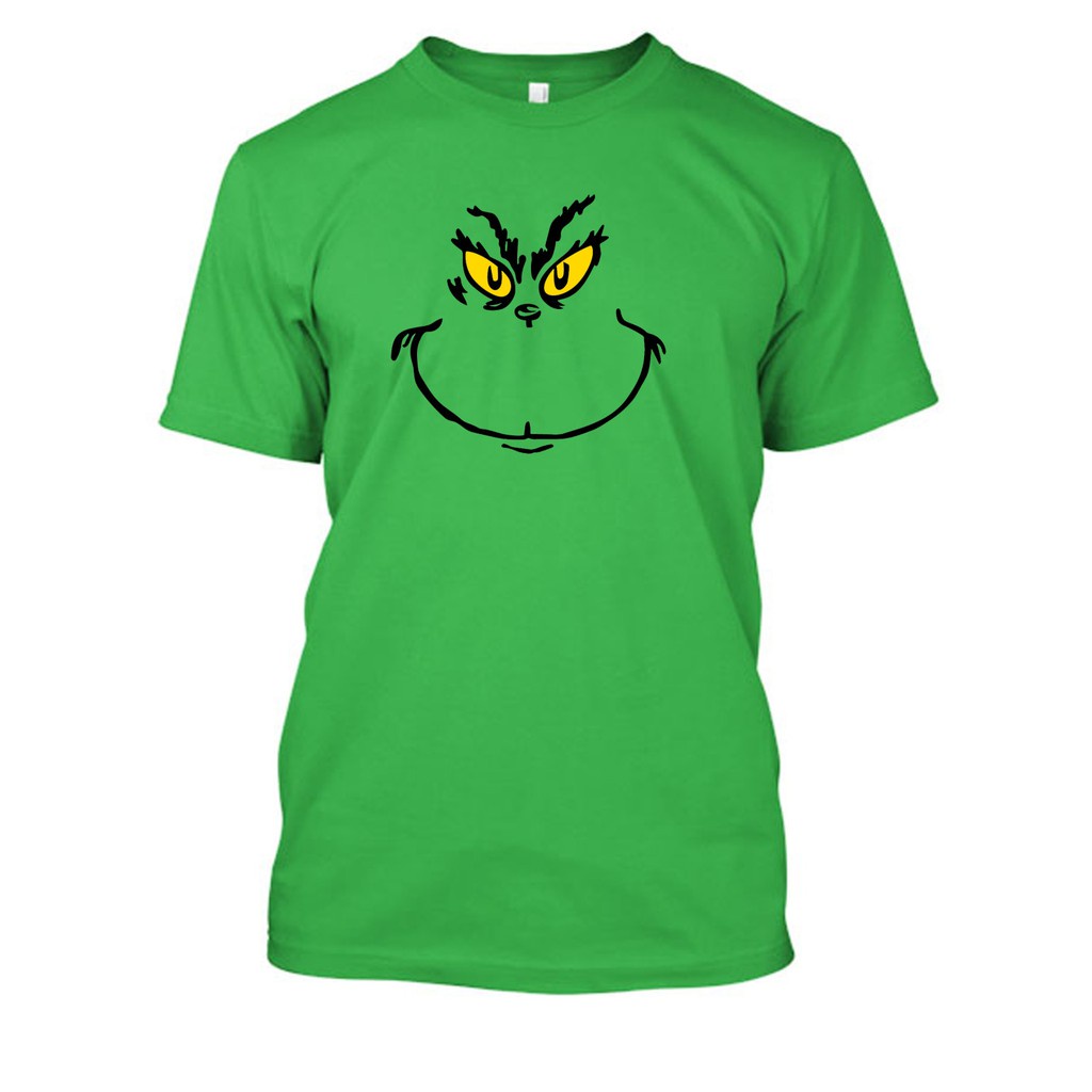 Áo Thun Tay Ngắn Chất Liệu 100% Cotton In Hoạ Tiết The Grinch Màu Xanh Lá Cây Thời Trang Cho Nam Giới MOWEI7 [Hàng Có Sẵn XS-6XL]
