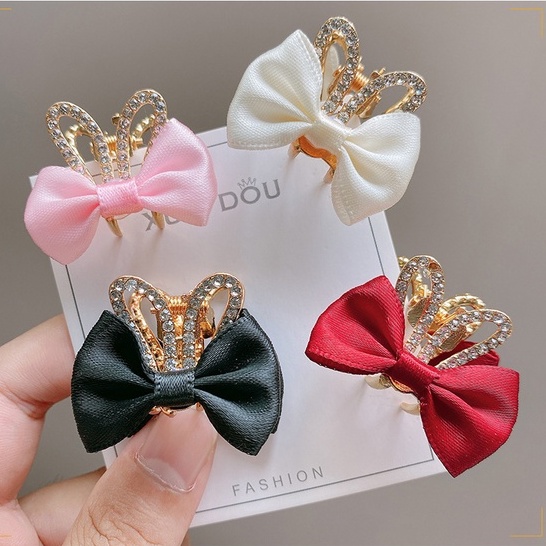 Kẹp Tóc Hình Nơ Đính Đá Dễ Thương Cho Bé Gái