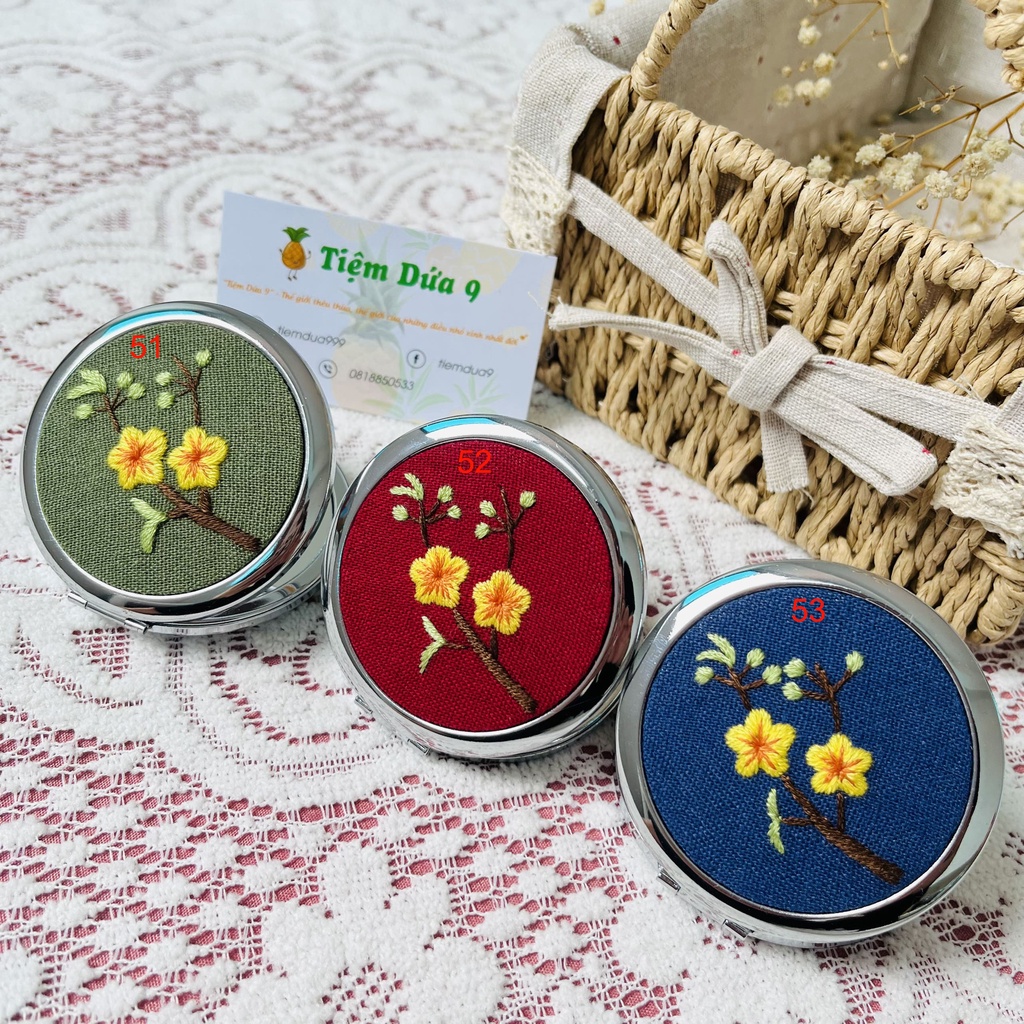 Gương Thêu Tay Handmade Cao Cấp