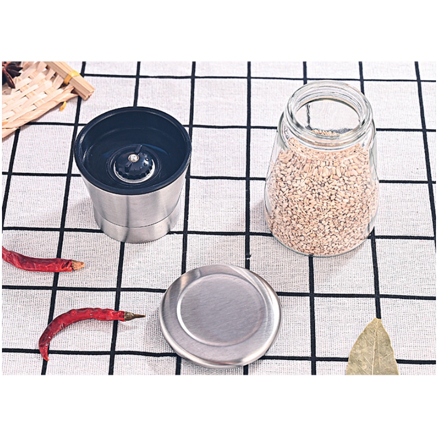 Dụng cụ đựng và xay tiêu inox  cầm tay 150ml