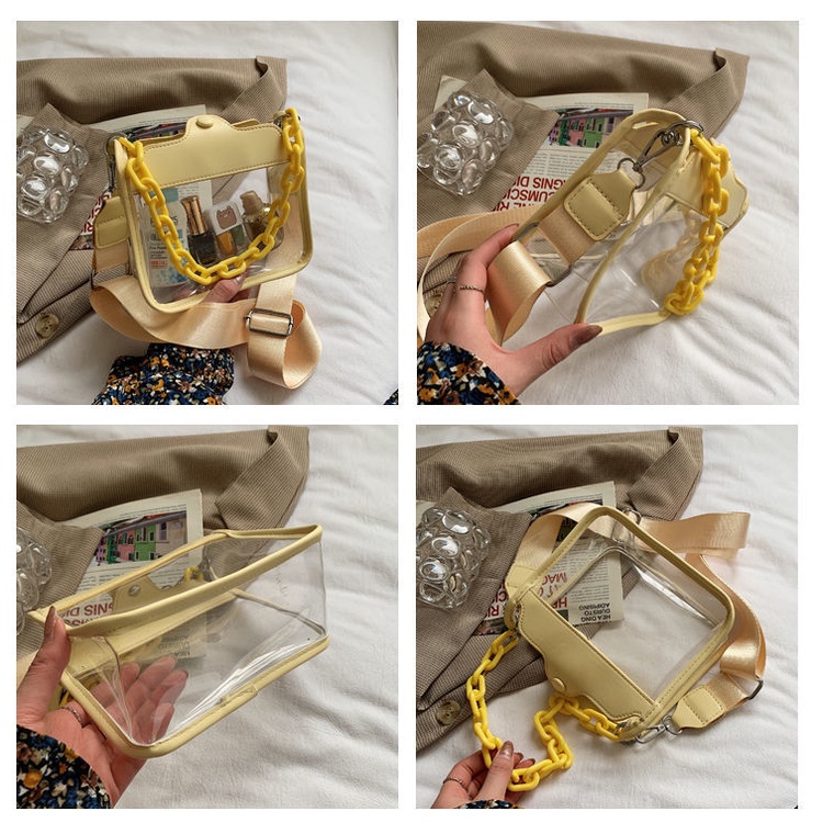 Túi Xách Đeo Chéo Một Bên Vai Bằng Acrylic Trong Suốt Cao Cấp Phong Cách Mới Cho Nữ