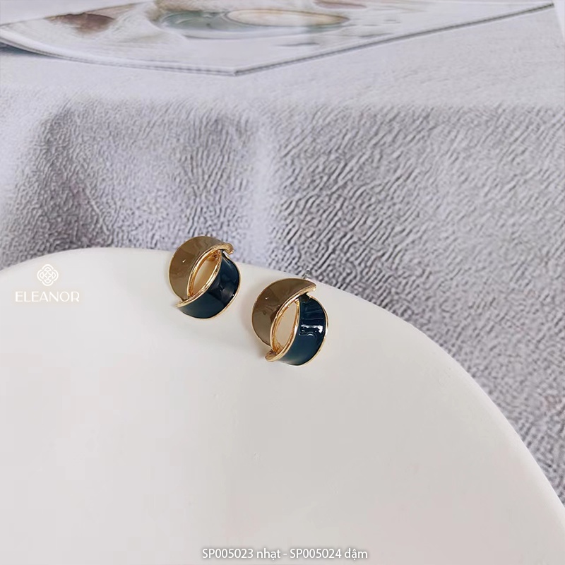 Bông tai nữ hình học ba chiều Eleanor Accessories phối hai màu phụ kiện trang sức độc lạ cá tính