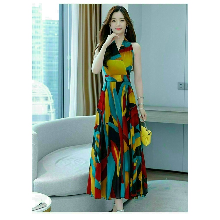 Đầm Maxi Cổ Đắp Chéo Cao Cấp - 4MTT295665