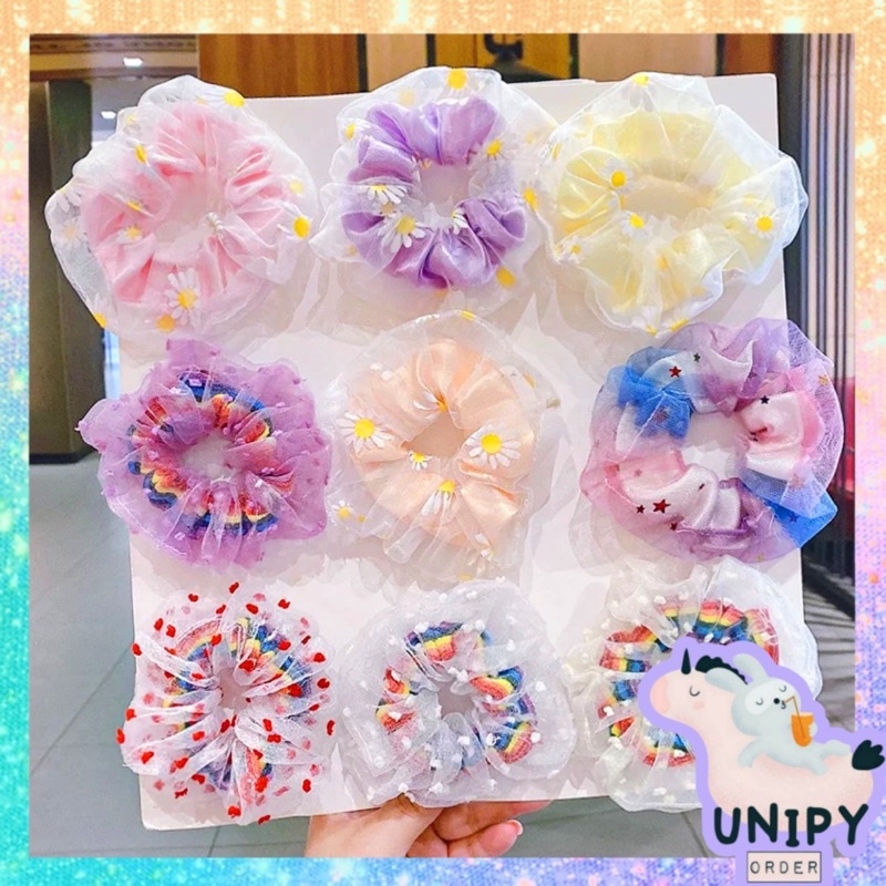 Scrunchies Rainbow | Dây Cột Tóc Cầu Vòng