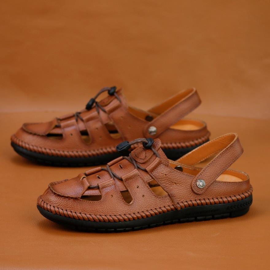 Giày lười nam đục lỗ thoáng khí da bò nguyên tấm đế đúc cao su BH 12 tháng - ST16