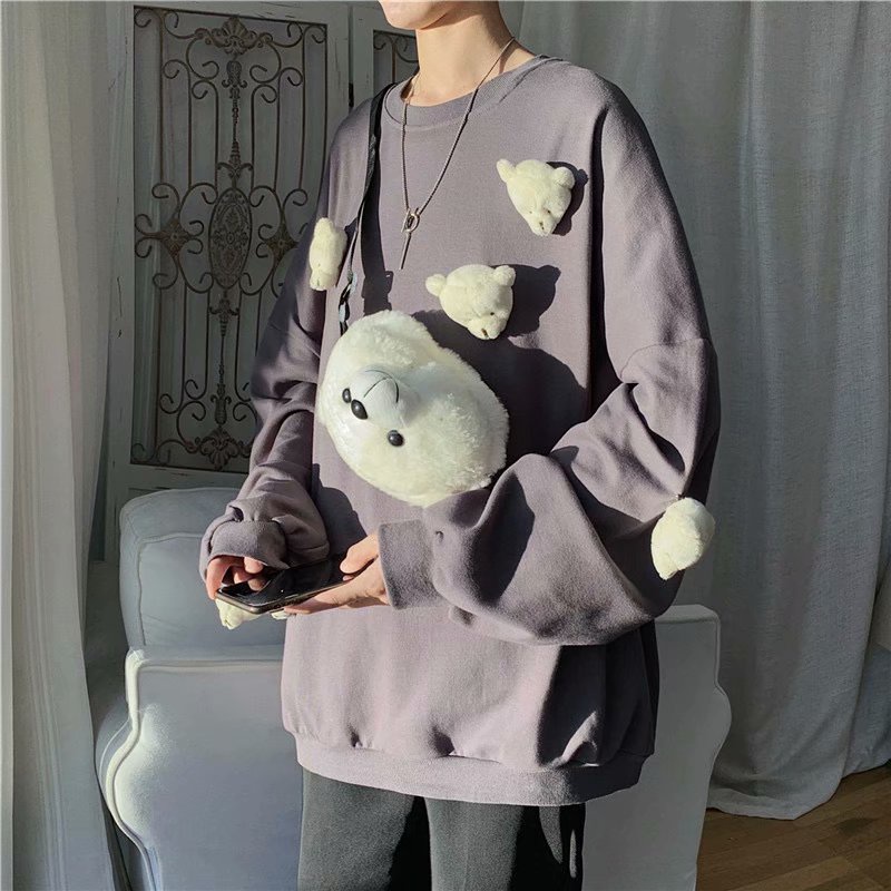 Áo Sweater Cổ Tròn Phủ Lông Màu Trơn Thời Trang Mùa Thu Trẻ Trung Cho Nam 2022 M-5XL