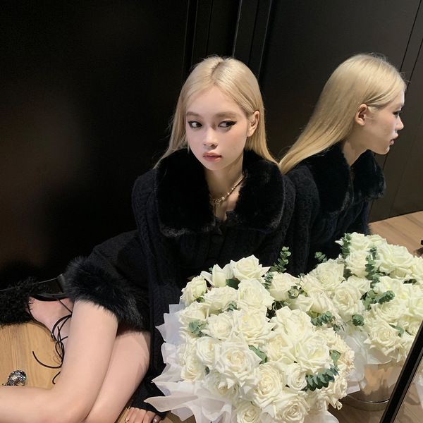 Good Morning Áo Sweater Cổ Lông Ngắn Dáng Ôm Nhẹ Nhàng Vừa Vặn Mùa Thu Đông Dành Cho Nữ