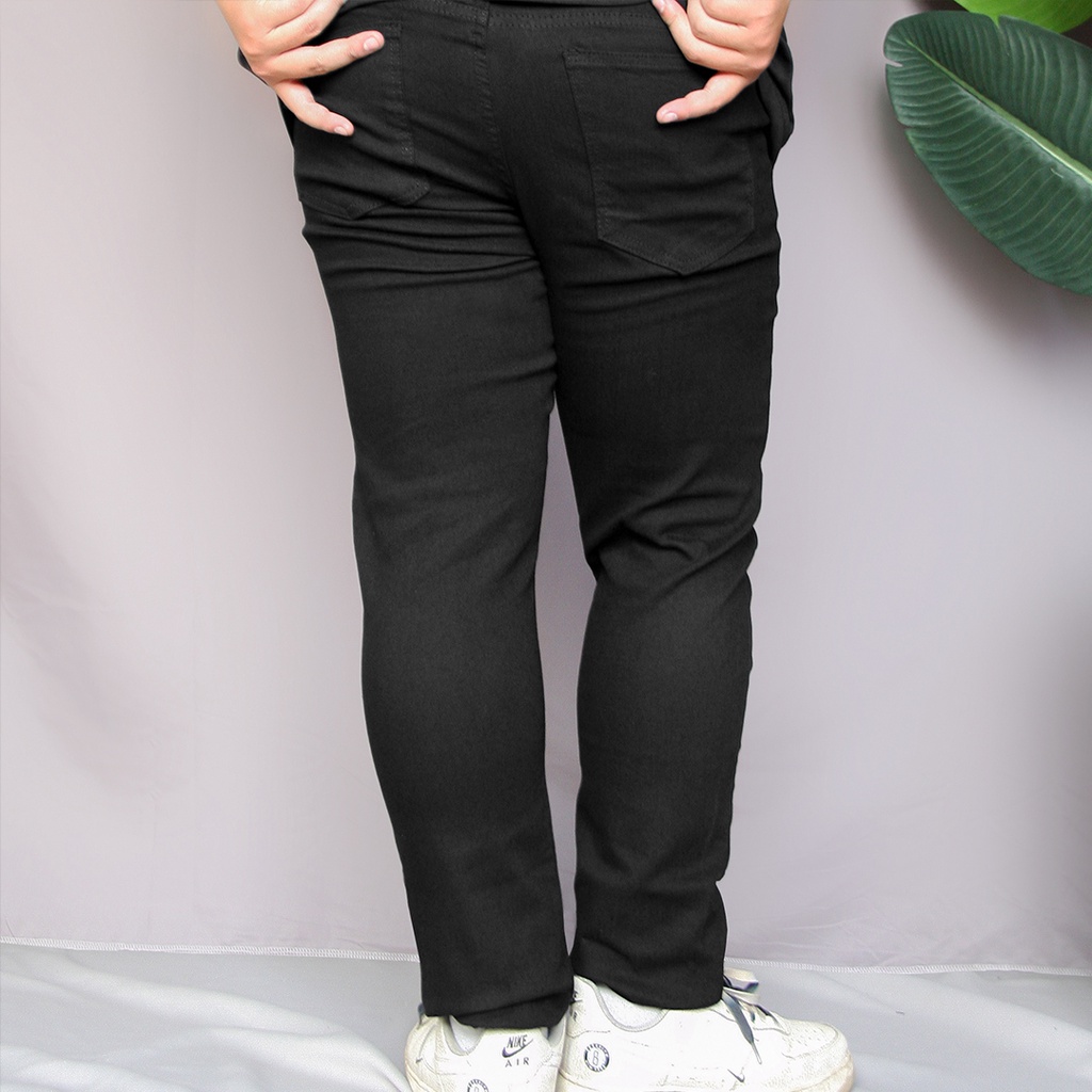 Quần Jean Rách gối Đen 80 -130kg, Quần Jean Nam Co Giãn