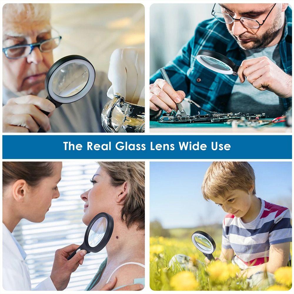 CONOPERY Kính Lúp Đọc Sách Có Đèn LED Phóng To 10X Chất Lượng Cao