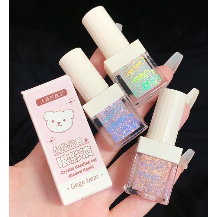 Phấn Mắt Kim Tuyến Dạng Lỏng Lấp Lánh Không Thấm Nước Lâu Trôi 6 Màu Tùy Chọn