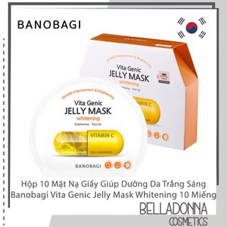 [CHÍNH HÃNG] Hộp 10 Mặt Nạ Giấy Giúp Dưỡng Da Trắng Sáng Banobagi Vita Genic Jelly Mask Whitening 30ml x 10 Miếng