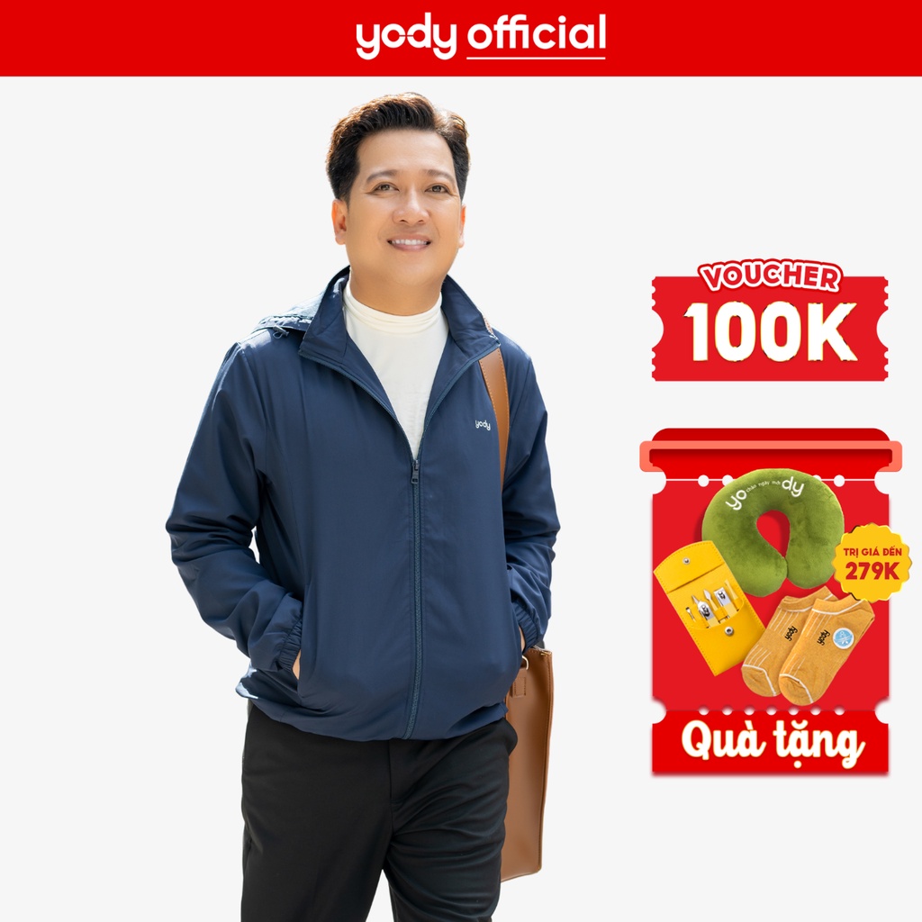 Áo gió thông minh nam trượt nước YODY cao cấp có mũ nhiều màu - AKM5041
