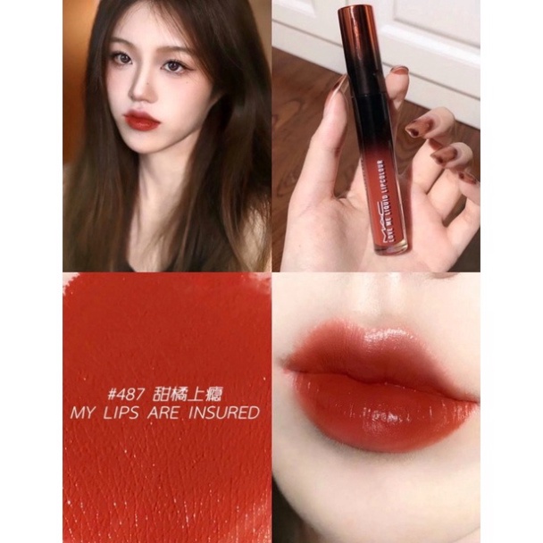 Son Kem MAC love me liquid lipcolour Màu 487 My Lips Are Insured Cam cháy pha đất