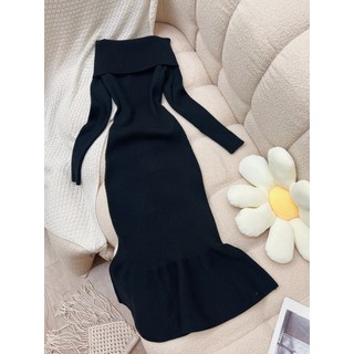 [ ẢNH TỰ CHỤP ] ĐẦM TRỄ VAI ĐUÔI CÁ -LEN 60 - anvintageclothes