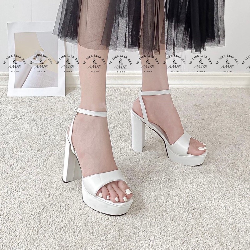Giày Cao Gót Sandal Đế Đúp Trơn 11p
