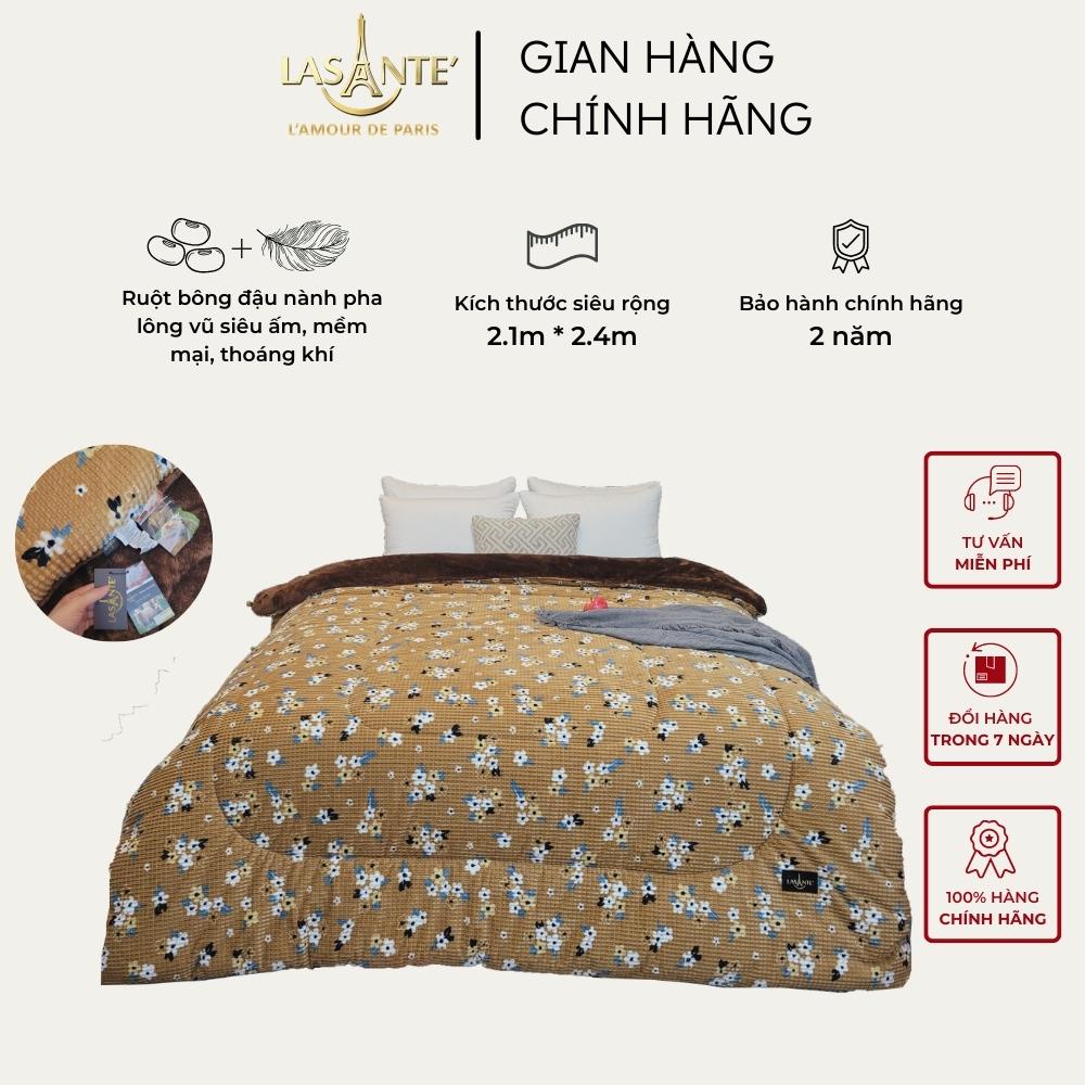 Chăn lông cừu cao cấp Pháp LASANTE' Victoria Pearl 1m6x2m2, 2m1 x 2m4 mềm mại nhiều màu 3 lớp dày dặn siêu ấm