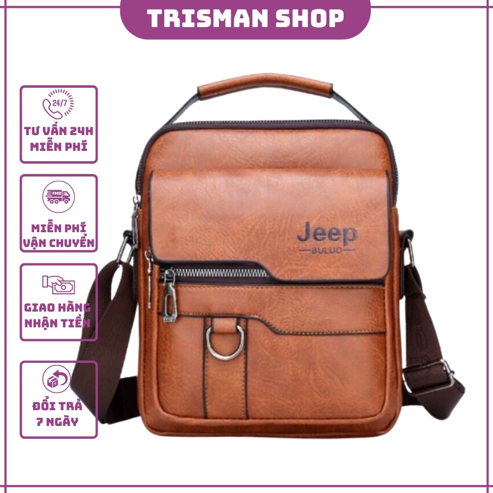 Túi Đeo Vai Da JEEP Thời Trang Đẹp Túi Chéo Nam Cao Cấp Dáng Hộp Đa Ngăn TRISMAN101