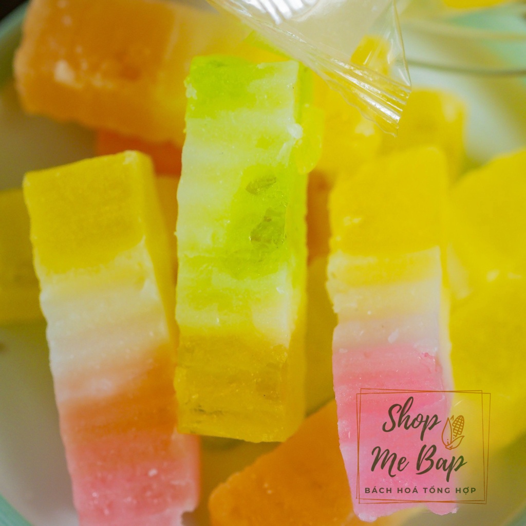 Mứt Rau Câu 3 Vị 500g - Vị Giòn, Sữa GIòn, Dẻo -  không phẩm màu Shop Mẹ Bắp