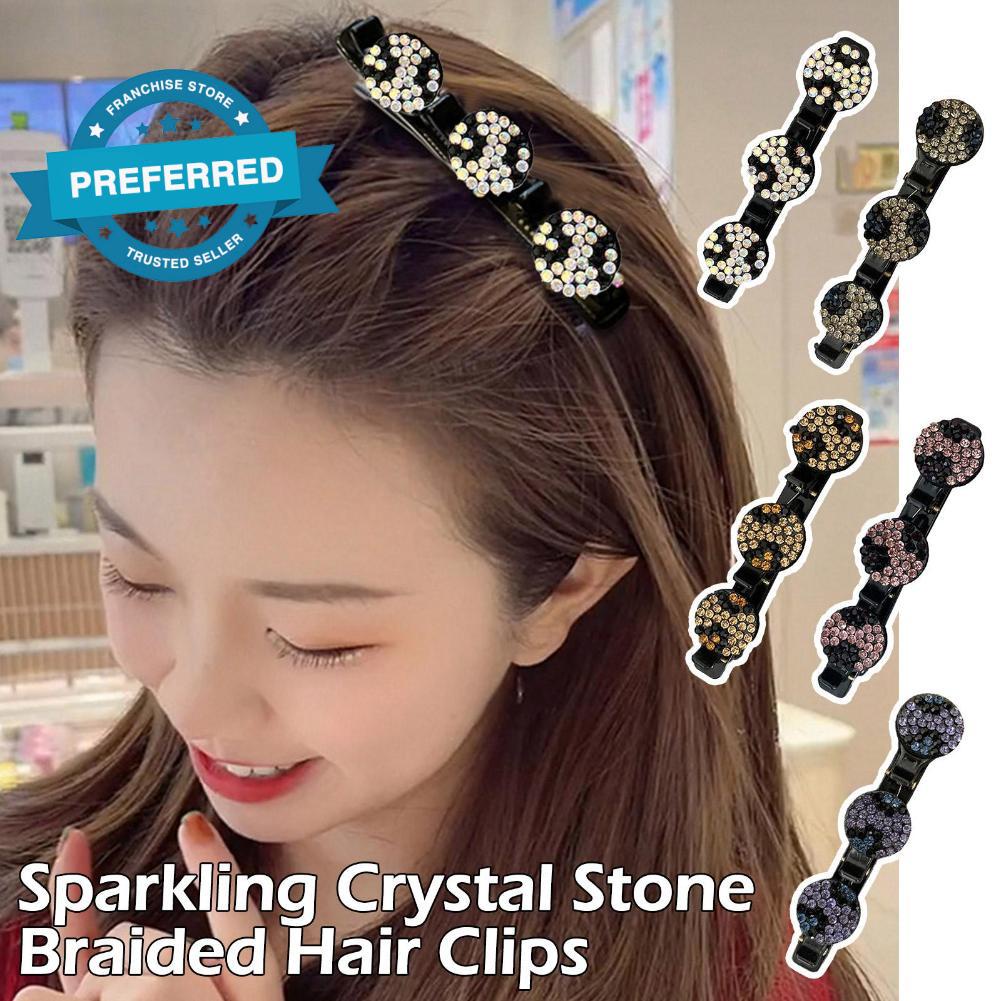 Kẹp Tóc Bện Đính Đá Lấp Lánh T9B1