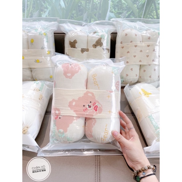 [𝑮𝑰𝑨́ 𝑯𝑼𝒀̉ 𝑫𝑰𝑬̣̂𝑻] Gối chặn xô Muslin Hàn Quốc gấu siêu xinh