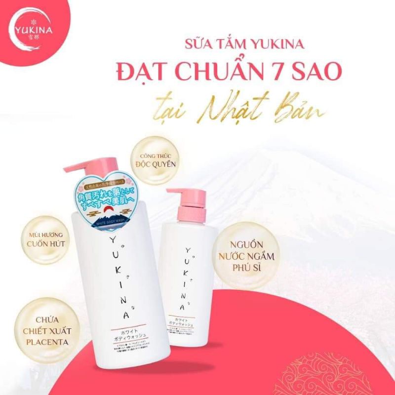 Sữa tắm trắng da Yukina White Body Wash 500ml Nội Địa Nhật