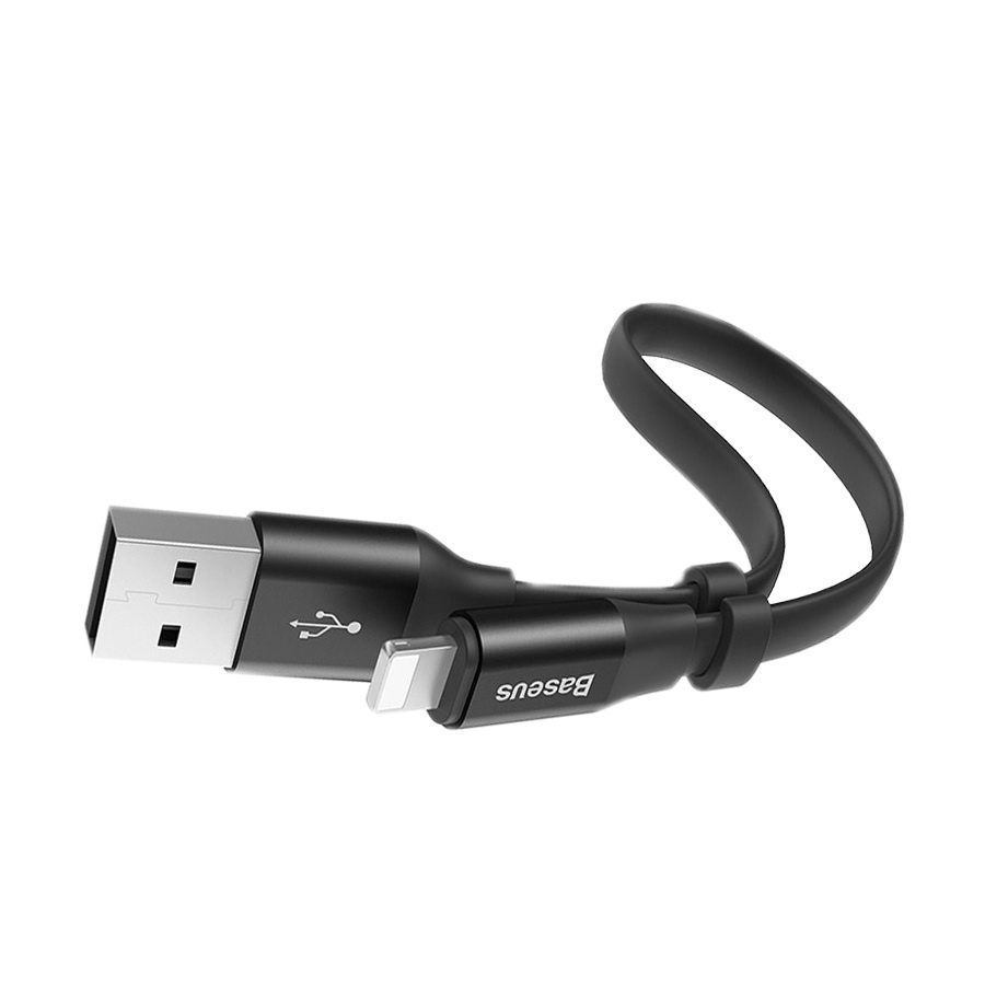 Cáp sạc 2A Baseus truyền dữ liệu Portable dây dẹt chống rối dài 23cm cho 6/7/8