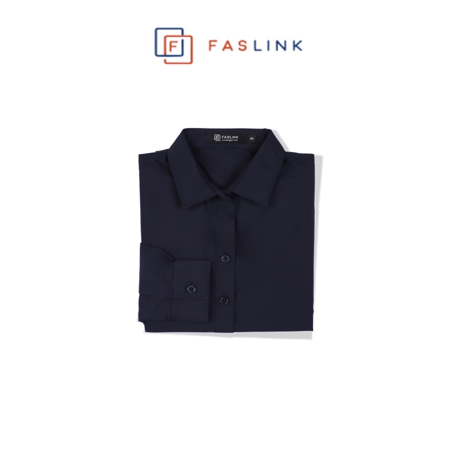 Áo Sơ Mi Nữ Basic vải modal siêu mát Faslink - Màu Xanh Navy