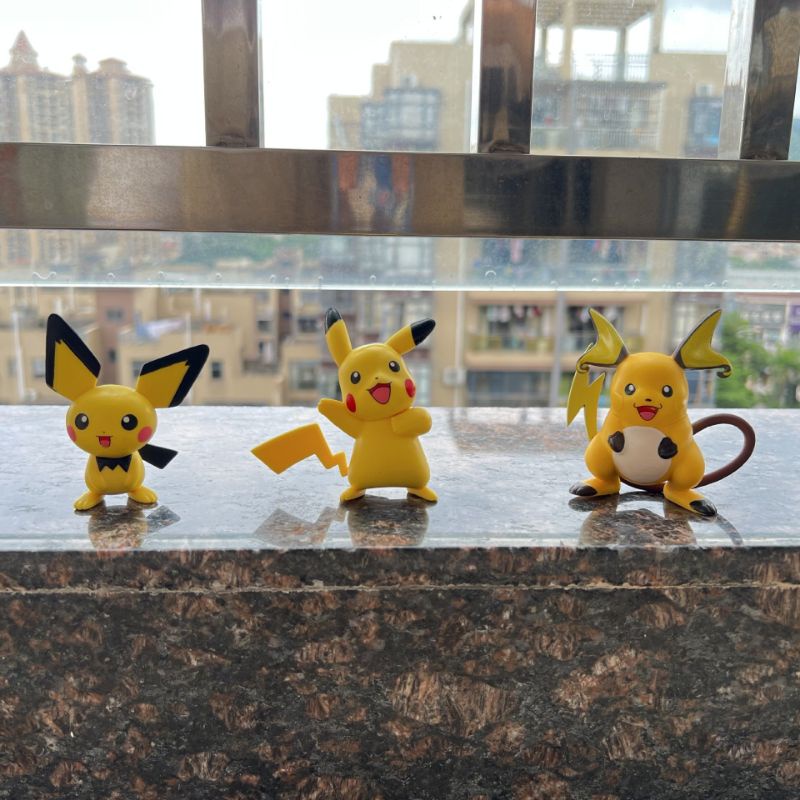 Bộ mô hình 6 Pokemon Pikachu Pichu Raichu Raichu-Alola Mimikyu Togedemaru xinh xắn dễ thương - Kumy Shop