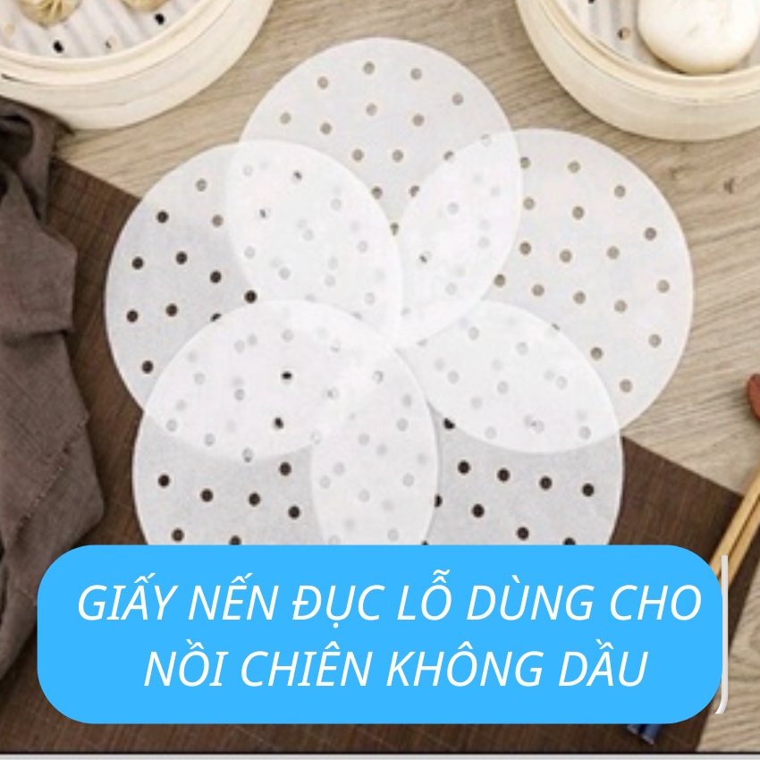 Giấy nến đục lỗ cho nồi chiên không dầu , Giấy lót khuôn làm bánh đa năng dễ sử dụng