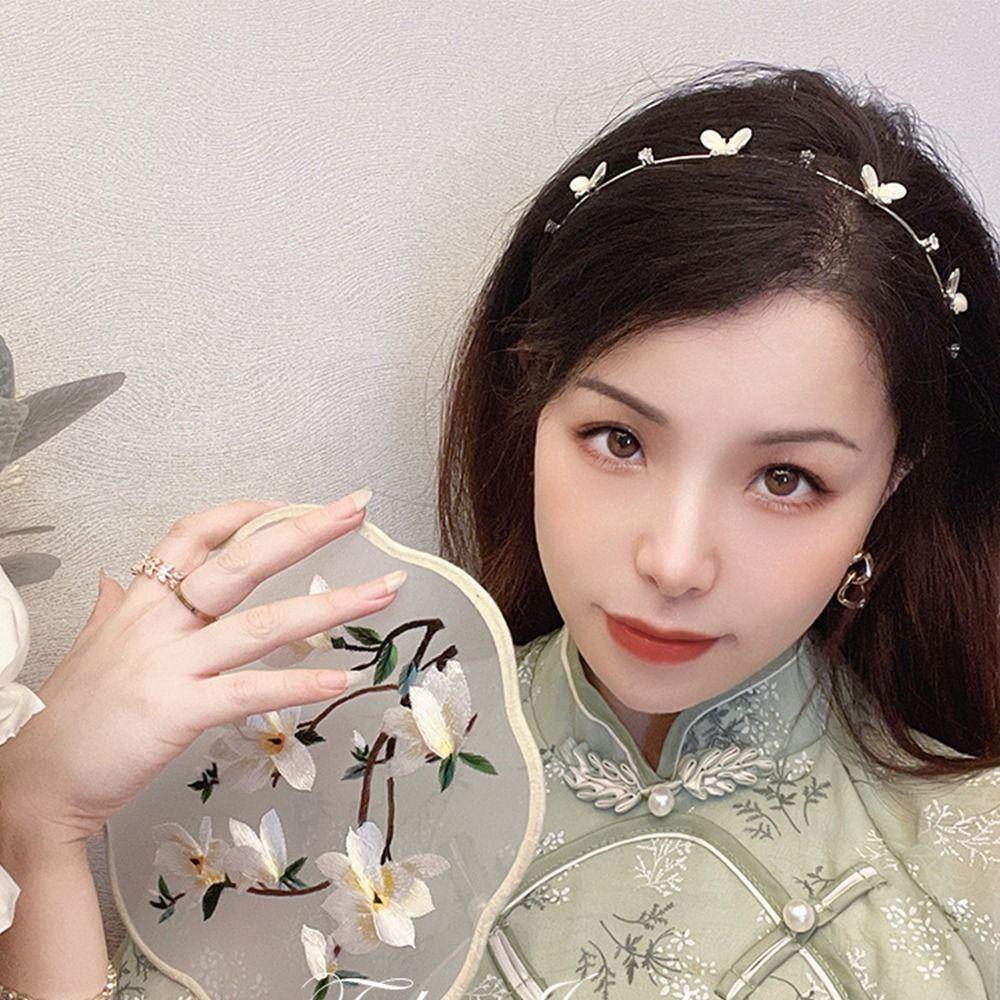 Băng Đô Cài Tóc Hình Vương Miện Bằng Hợp Kim Mỏng Thanh Lịch Cho Cô Dâu