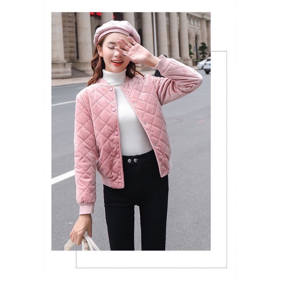 Áo khoác len trần bông nhung ấm áp mùa đông