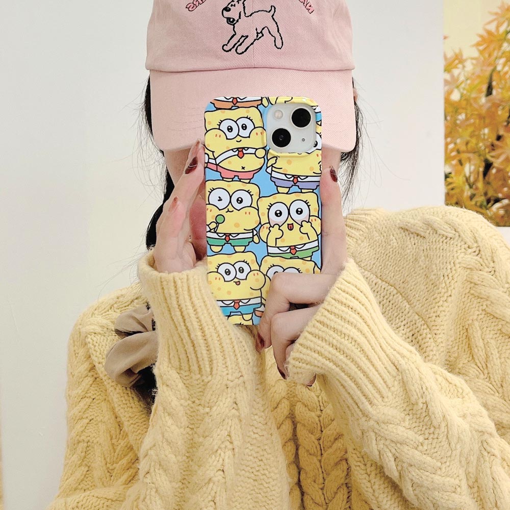 Ốp Điện Thoại Cứng Họa Tiết Spongebob Cho iPhone 11 12 12Pro 12Promax 13 13Pro 13Promax 14 14Pro 14Plus 14ProMax