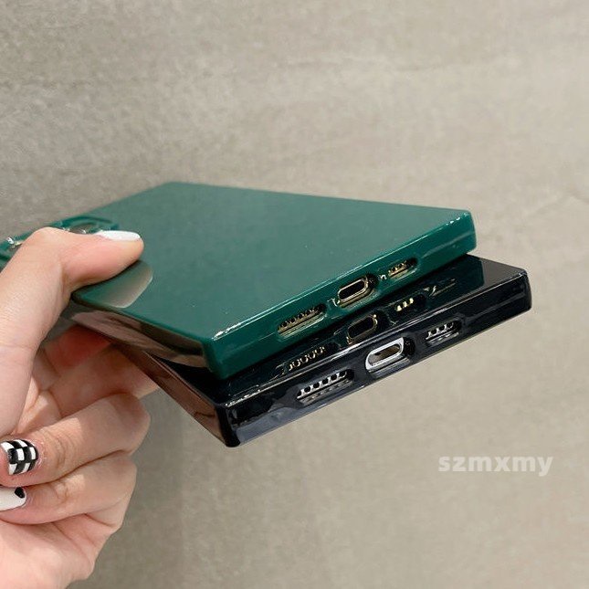 Ốp Điện Thoại Viền Vuông Màu Kẹo Huỳnh Quang Cho Iphone 14 12 13 11 Pro X / XS Max XR 7 8 14plus