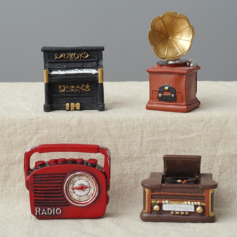 Mô Hình Radio Bằng Nhựa Resin Phong Cách Châu Âu Cổ Điển Dùng Làm Đạo Cụ Chụp Ảnh