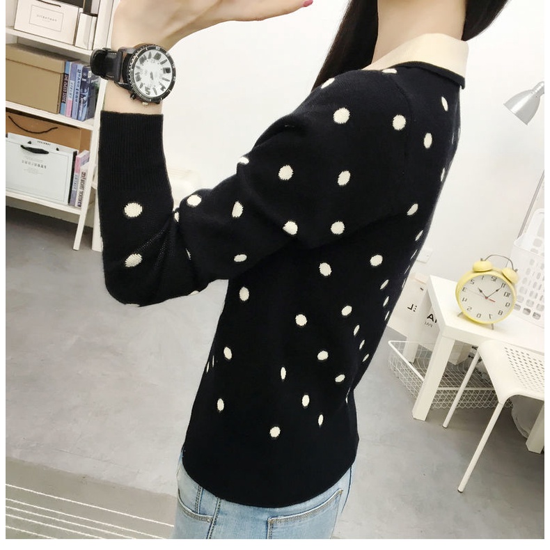Áo sweater Dệt Kim Cổ Búp Bê Tay Dài Dáng Rộng Kiểu Hàn Quốc Thời Trang Thu Đông 2022 Cho Nữ