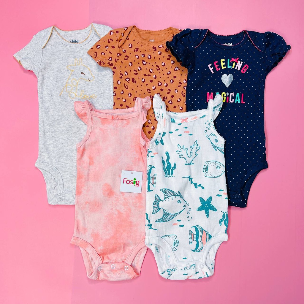 Set 5 Bodysuit Tay Ngắn Bé Gái - Combo ngẫu nhiên