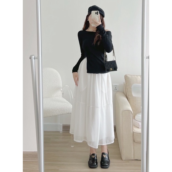 Chân váy voan tầng xoè hai lớp dễ thương