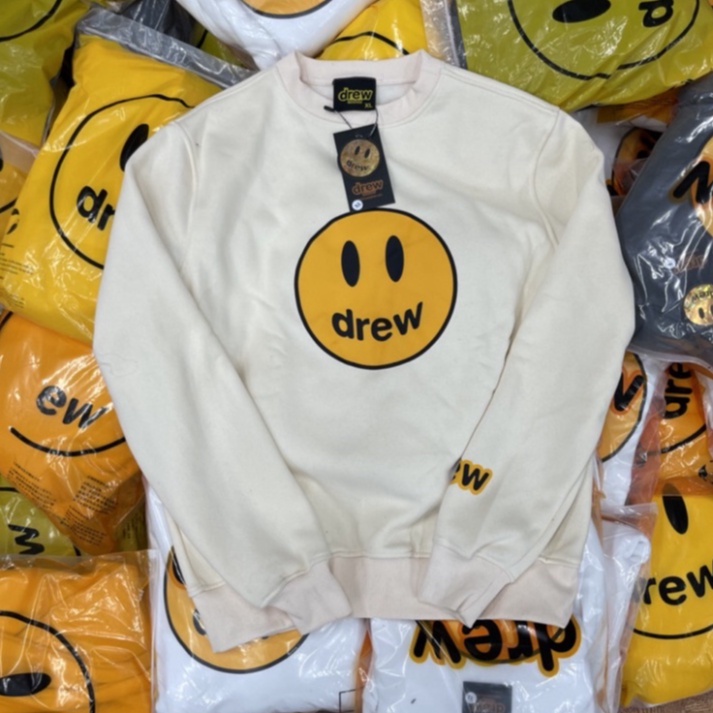 Áo nỉ bông SWEATER  DREW  mặt cười, Áo nỉ unisex nam nữ form rộng