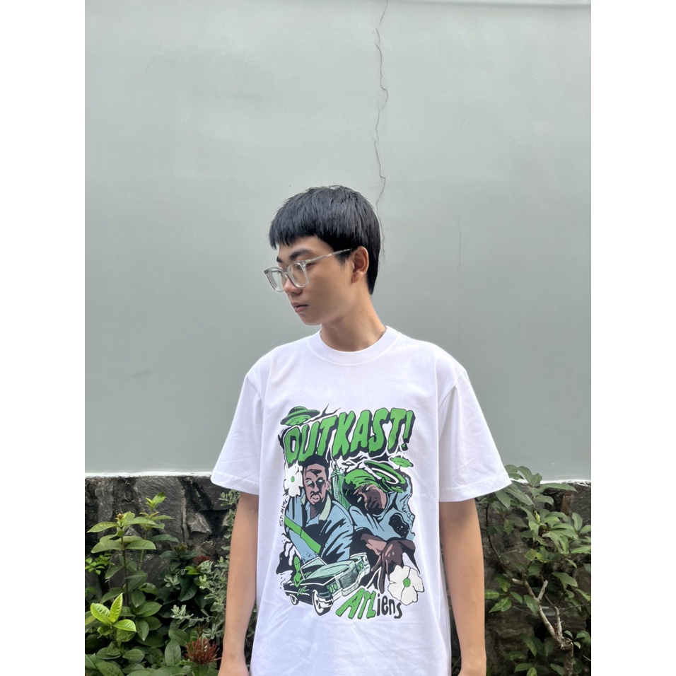 Áo thun tay lỡ unisex nam nữ trơn OUTKAST HIPHOP cotton form rộng oversize nhiều màu phong cách ulzzang