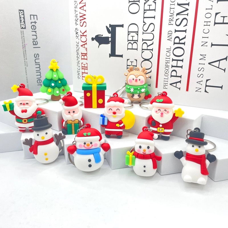 Móc khoá Noel cao su đặc